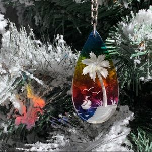 REVERSE CARVED BEACH🎄Vintage Ornament or keychain